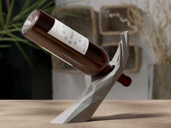 3D drukāts balansa vīna pudeļu turētājs – moderns dizaina statīvs