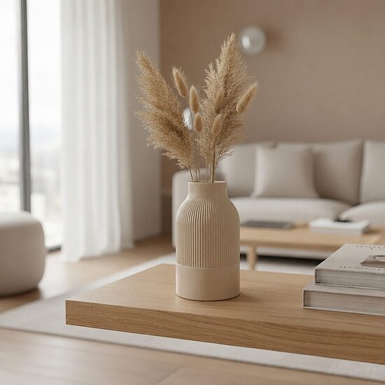 Japandi Style 3D Printed Decorative Vase – Minimalist Home Decor (2 Sizes)