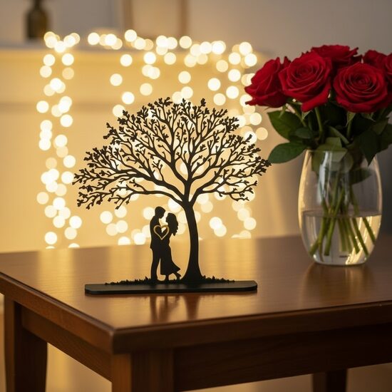 3D printēts romantisks pāra dekors zem koka – interjera dekorācija