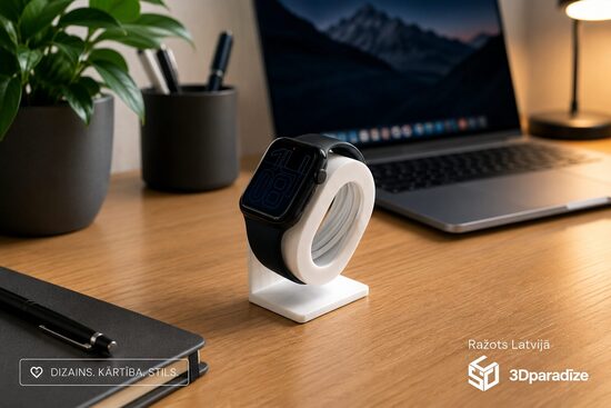 Stojak do ładowania Apple Watch – druk 3D | Wyprodukowano na Łotwie