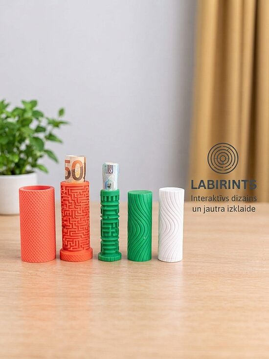 3D spausdinta pinigų dovanos dėlionė su labirintu | Interaktyvi dovana | Slaptas konteineris