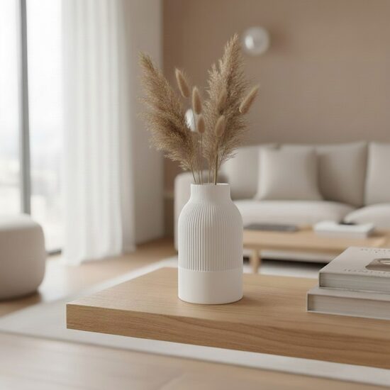 Japandi stila 3D drukāta dekoratīvā vāze 